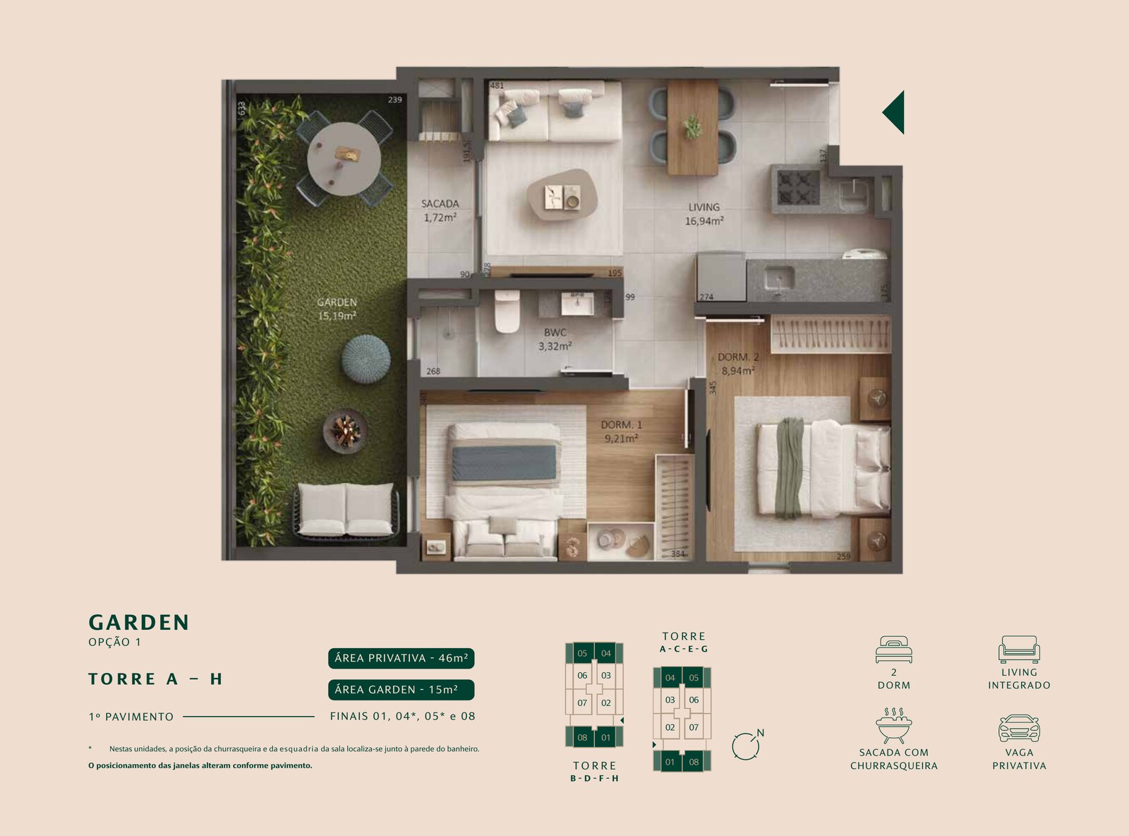 Planta Garden Opção 1 · Finais 01·04·05·08